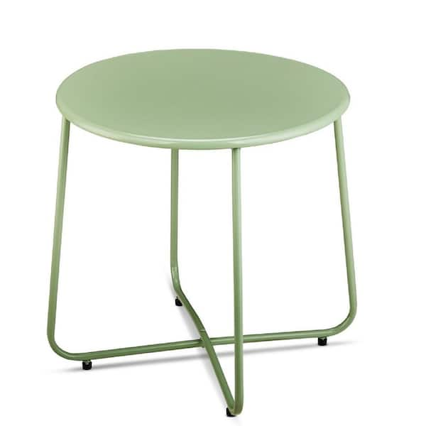 Green Patio Steel Round Side Table