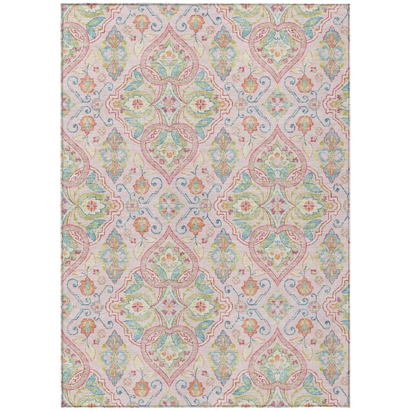 Chantille Machine Washable Indoor/Outdoor Abstract ACN2207 Pink 10 ft. x 14 ft. Area Rug