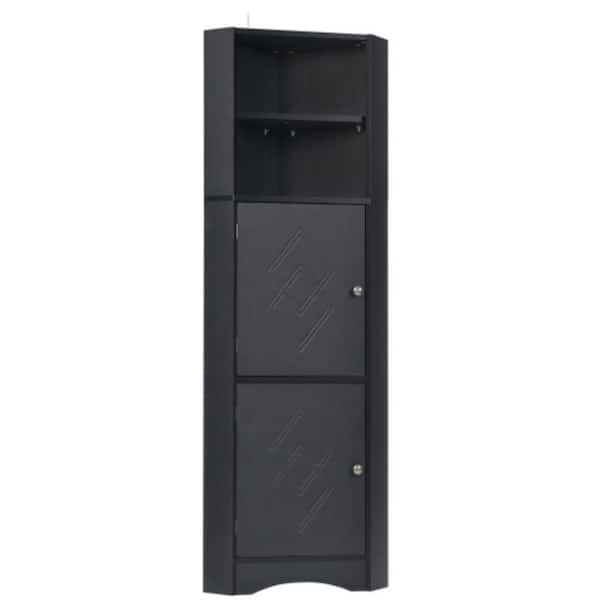 Sanlan BY-S01 15.0 in. W x 61.0 in. H x 15 in. D Medium Density Fiberboard (MDF) Board Diamond Shelf in Black