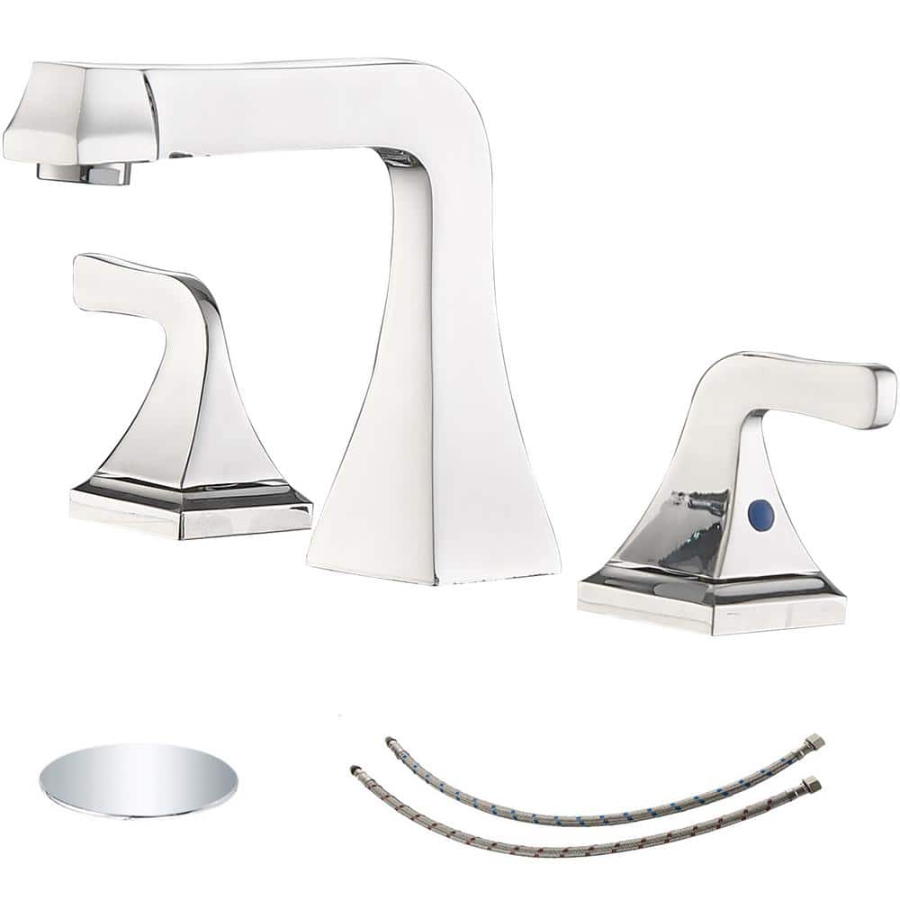 Polished Chrome Widespread 2-Handle Bathroom Sink Faucet