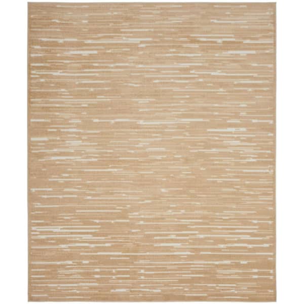 Nourison Casual Taupe 9 ft. x 12 ft. Abstract Contemporary Area Rug