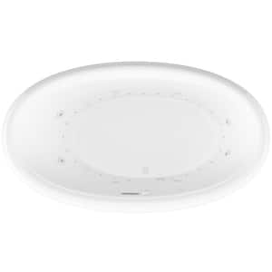 Topaz Diamond Series 78 in. Oval Drop-in Whirlpool and Air Bath Tub in White