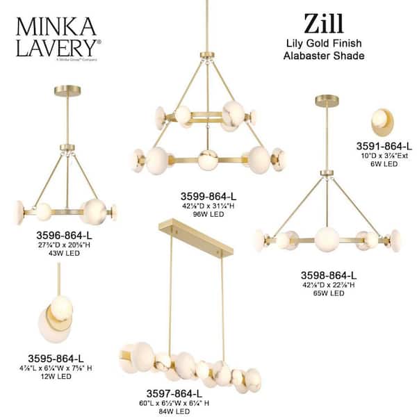黄金の獅子✨美麗✨ラブラドライト丸玉 金色スタンド付き Minka Lavery Zill 24 in. 3-Light Lily Gold Non-Dimmable LED Vanity