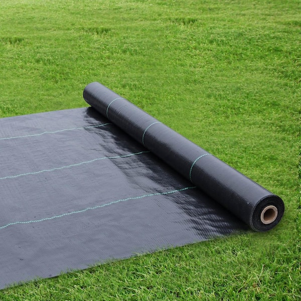 OriginA 4 ft. x 100 ft. Black Landscape Fabric 3.0 oz. Heavy-Duty Woven Weed Barrier for Soil Erosion Control and Ground Cover