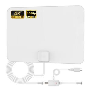 Amplificatore Antenna TV 24dB Digitale HD, Per Risolvere Canali Pixelati, Bianco