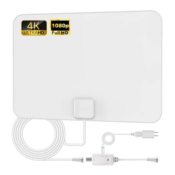 250 mile Reception Amplified Detachable Signal Amplifier Digital Amplified HDTV and 4K Digital Indoor Antenna VHF UHF