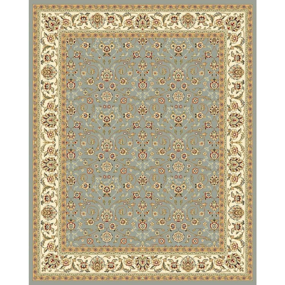Lyndhurst Light Blue and Ivory Synthetic 10' x 14' Rectangular Area Rug