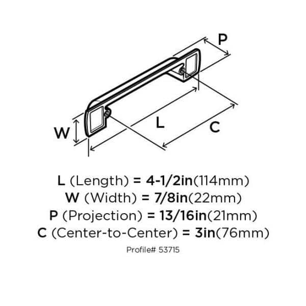 Satin Nickel Brushed Industrial Cup Pull with Mounting Hardware