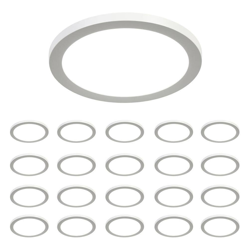 8.9 in. 18-Watt White Integrated LED Flat Panel Light Round Dimmable Flush Mount with Color Change 5CCT (20-Pack) price history on PriceWatchPro