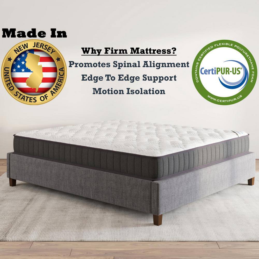Ottomanson Infinity 9 in. Full Made in USA Firm Hybrid Mattress Cool Airflow with Edge to Edge