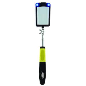 Telescoping LED Lighted Inspection Mirror, 360-Degree Swivel for Extra-Viewing