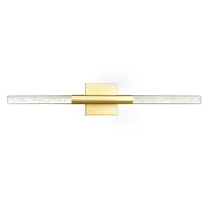 Dragonswatch 26 in. 1-Light Integrated LED Satin Gold Vanity Light
