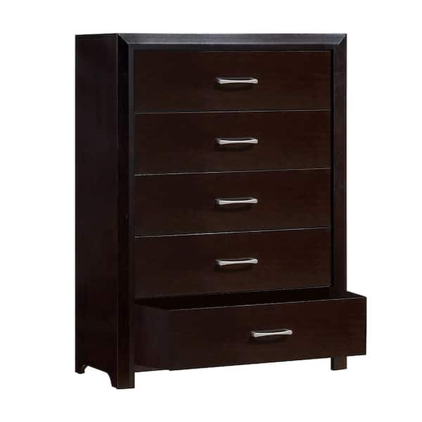 William's Home Furnishing Janine 5-Drawer Espresso Transitional
