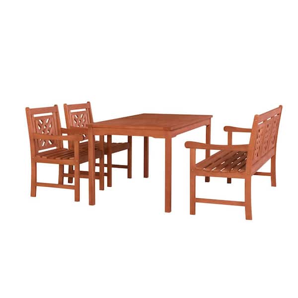 Vifah Malibu 4-Piece Wood Outdoor Dining Set