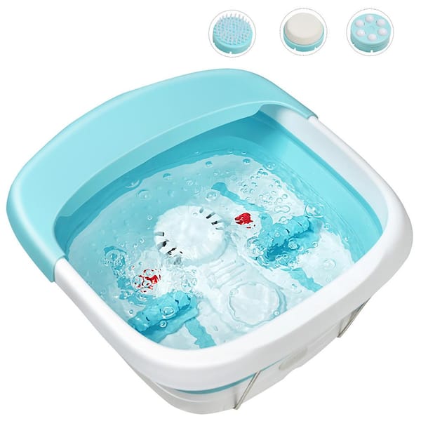Costway Heated Foot Spa Bath Massager Collapsible Design Green