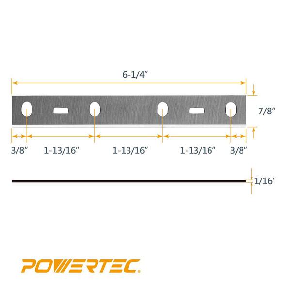 POWERTEC 148016 6 in. High-Speed Steel Jointer Knives for BJ600 (Set of 2)