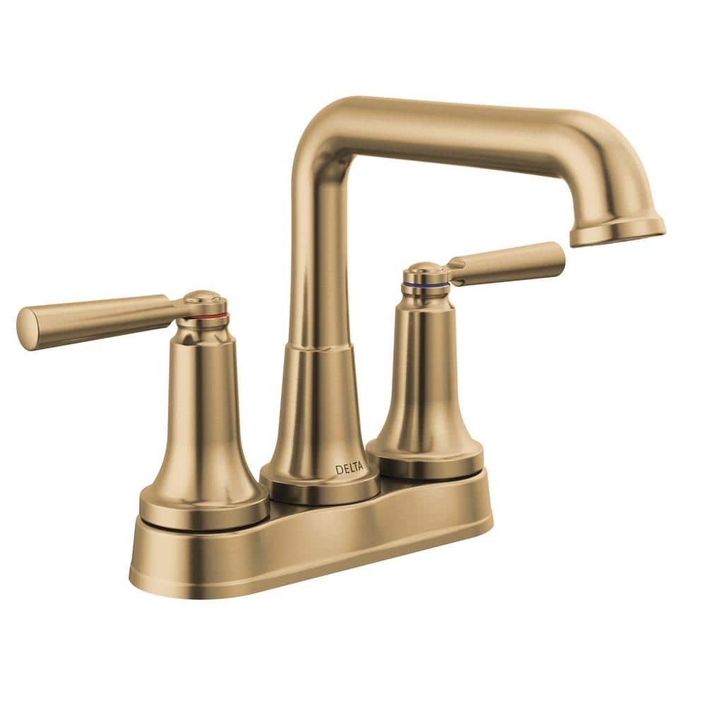 Delta Saylor 4 in. Centerset Double-Handle Bathroom Faucet in Champagne ...