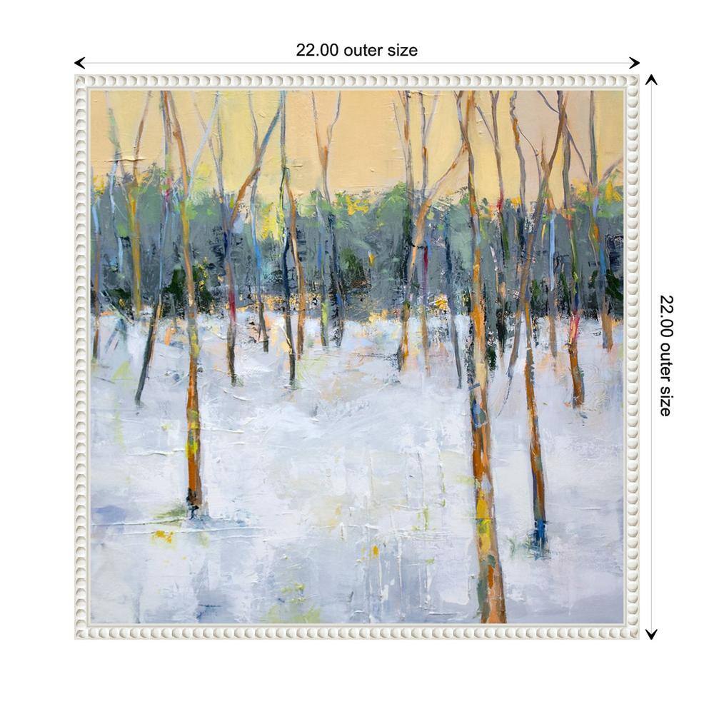 Winter Forest Impressionist Canvas Print with Beaded Frame