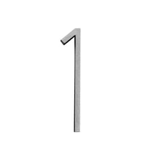 5 in. Silver Reflective Floating or Flush House Number 1
