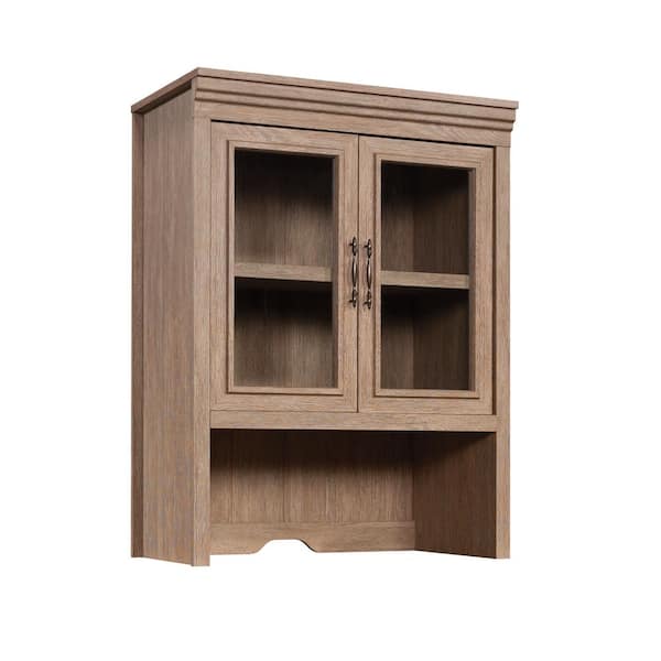 SAUDER Rollingwood Brushed Oak Hutch Framed Glass Doors
