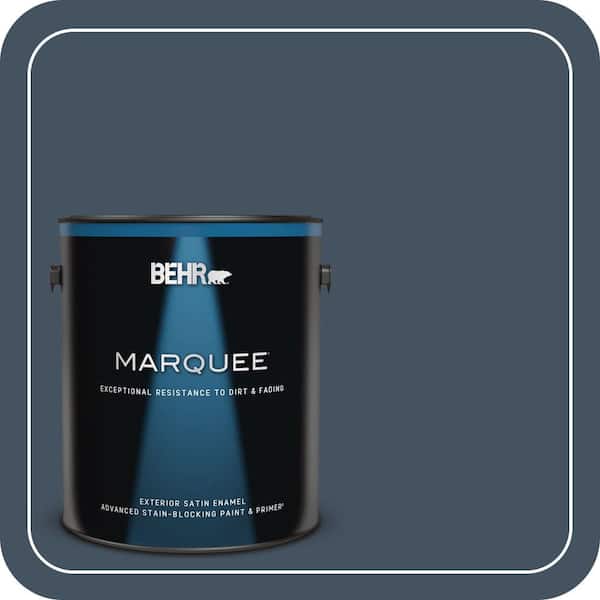 BEHR MARQUEE 1 gal. #ECC-30-3 Night Tide Satin Enamel Exterior Paint & Primer