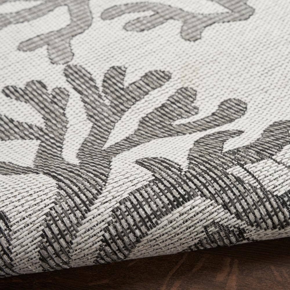 Gray Coral Patterned Synthetic Rectangular 8' x 10' Rug