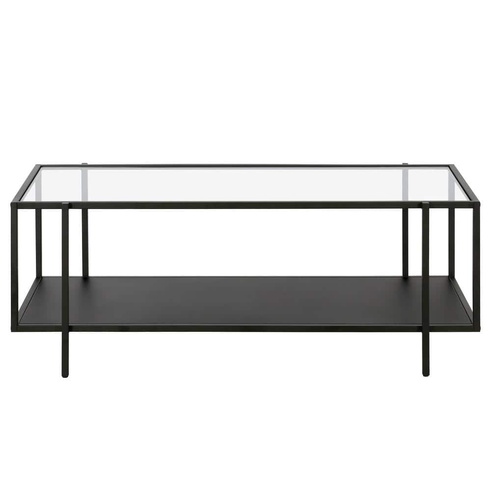 Mid-Century Blackened Bronze 45'' Glass Top Coffee Table