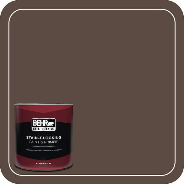 BEHR ULTRA 1 qt. #PMD-91 Iced Espresso Flat Exterior Paint & Primer