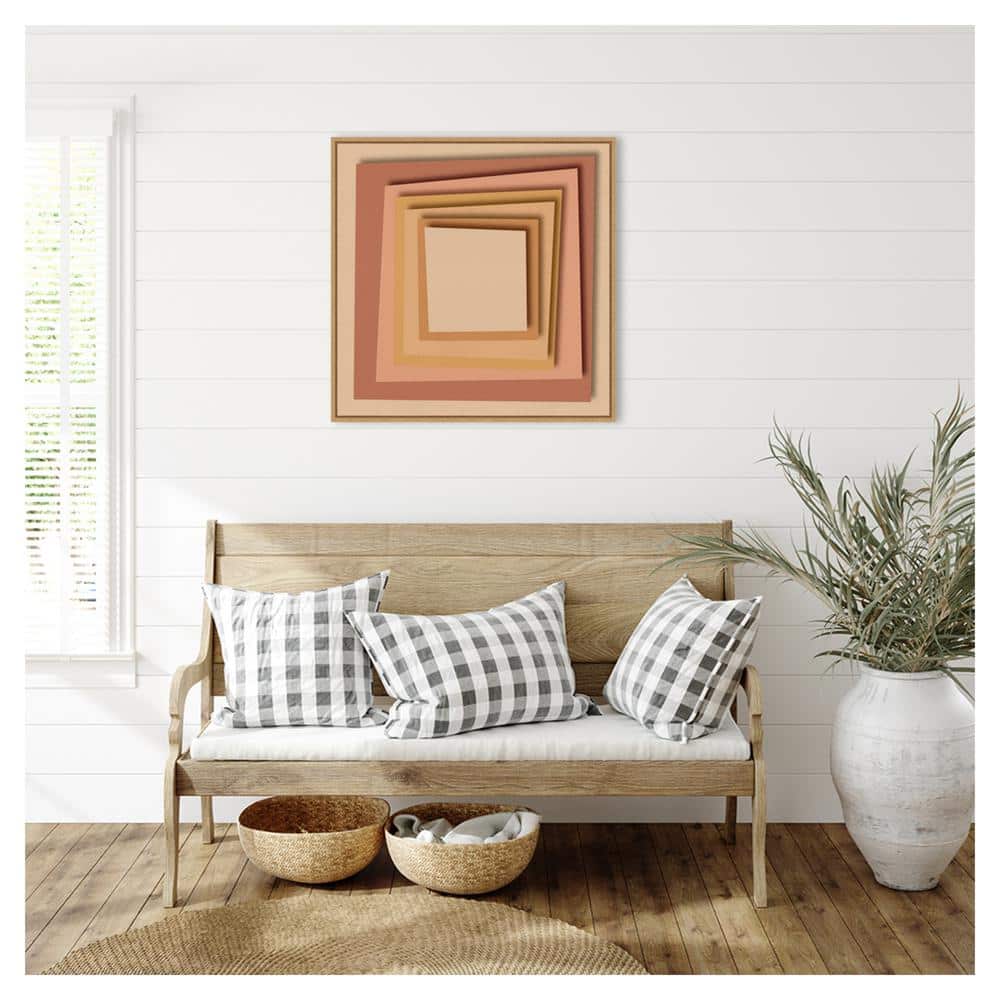 Stack Paper II Abstract Canvas Art with Maple Frame