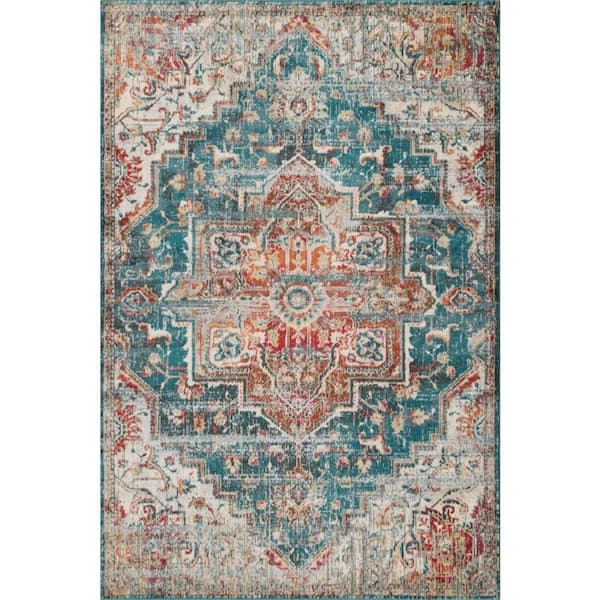 Unbranded Hampstead Blue 5x7 Traditional Oriental Polypropylene Area Rug