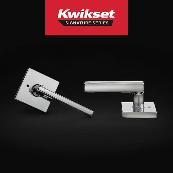 Halifax Square Polished Chrome Privacy Bed/Bath Door Handle with Lock