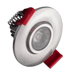 2 in. Nickel 2700K Remodel IC-Rated Recessed Integrated LED Gimbal Downlight Kit