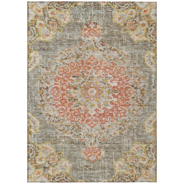 Chantille Machine Washable Indoor/Outdoor Abstract ACN1236 Brown 9 ft. x 12 ft. Area Rug