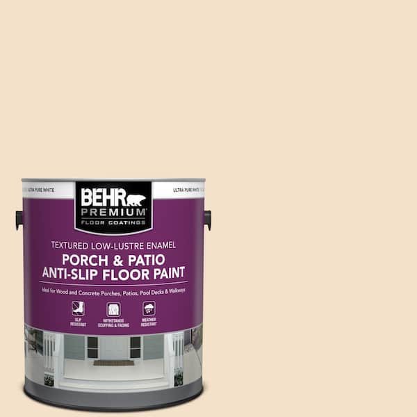 BEHR PREMIUM 1 gal. #BWC-08 Pebble Cream Textured Low-Lustre Enamel Interior/Exterior Porch and Patio Anti-Slip Floor Paint