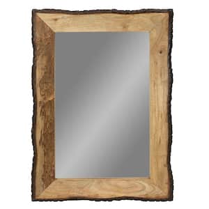 Ivar 39 in. W x 28 in. H Rectangular Wood Frame Rustic Wall Mirror