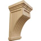 5-1/2 in. x 5-1/2 in. x 10 in. Cherry Fluted Mission Corbel