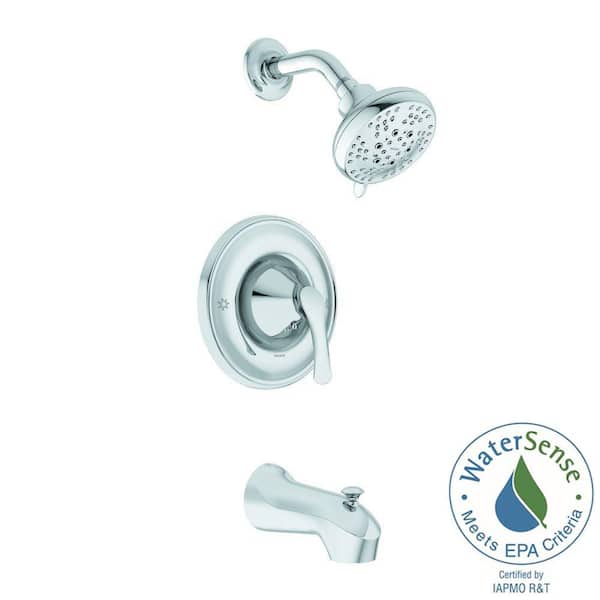 MOEN Darcy Single-Handle 5-Spray Tub and Shower Faucet with Valve in Chrome (Valve Included)