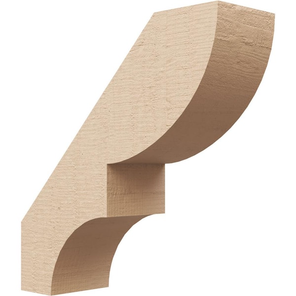 Ekena Millwork 3 in. x 10 in. x 10 in. Ridgewood Rough Cedar Woodgrain Timberthane Polyurethane Knee Brace, Primed