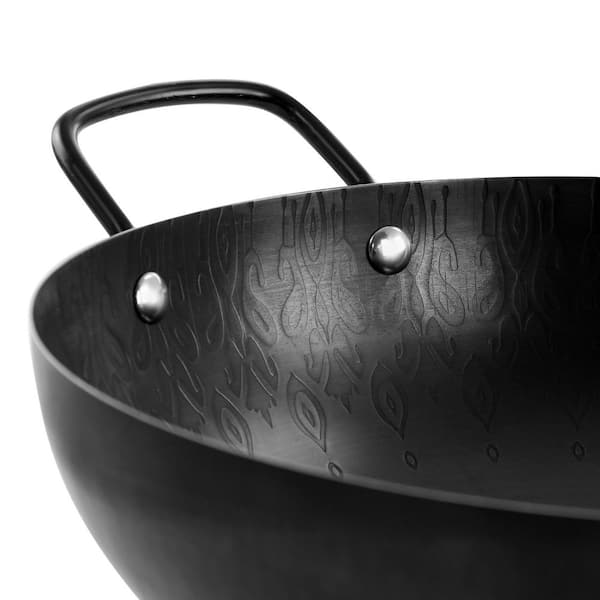  THE ROCK by Starfrit 12.5-Inch Nonstick Wok with Helping  Handle, One Size, Black: Home & Kitchen