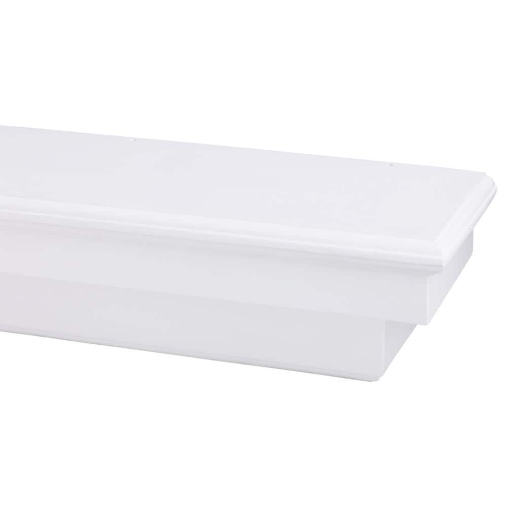 48" White Lacquered Solid Wood Floating Mantel Shelf