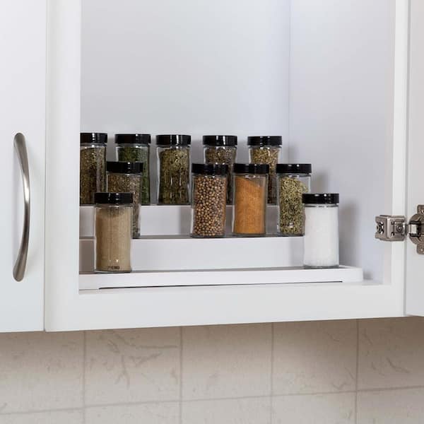 Home Basics Expandable 3 Tier Step Seasoning and Spice Organizer, Natural, KITCHEN ORGANIZATION