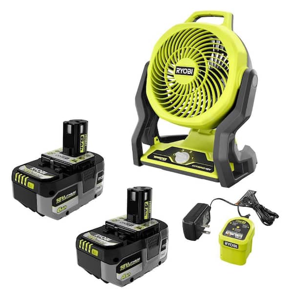 ONE+ 18V Lithium-Ion HIGH PERFORMANCE Kit w/ 4 Ah Battery, 6 Ah Battery, Charger, & FREE ONE+ 18V Hybrid 7-1/2 in. Fan