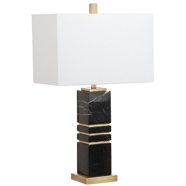 Safavieh Jaxton Marble 27 5 In Black, White And Black Table Lamp