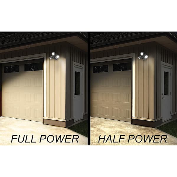 3-Head Bronze Outdoor Integrated LED Security Flood Light 1800 - 3600 Lumen Boost Dusk-to-Dawn Photocell 4000K (4 Pack)