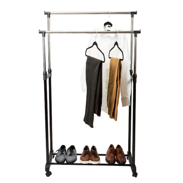  SONGMICS Clothes Rack with Wheels, 35.8 Inch Garment Rack, Clothing  Rack for Hanging Clothes, with Dense Mesh Storage Shelf, 110 lb Load  Capacity, 2 Brakes, Steel Frame, Black UHSR25BK : Home & Kitchen