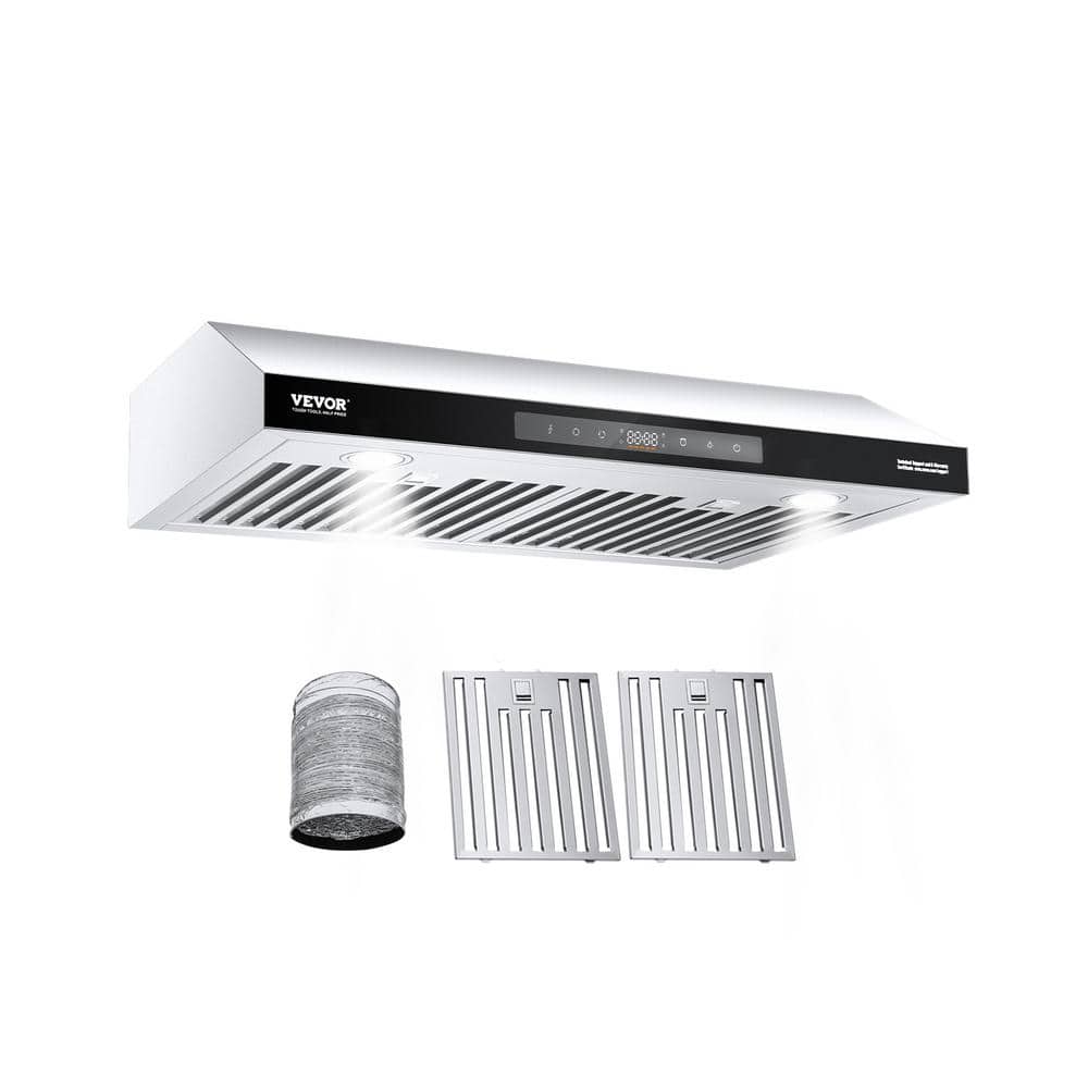 Under Cabinet Range Hood, 30 in. Kitchen Vent Hood, 900CFM Dual Motors Stainless Steel Stove Hood Ducted