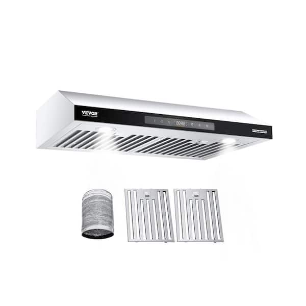 Under Cabinet Range Hood, 30 in. Kitchen Vent Hood, 900CFM Dual Motors Stainless Steel Stove Hood Ducted