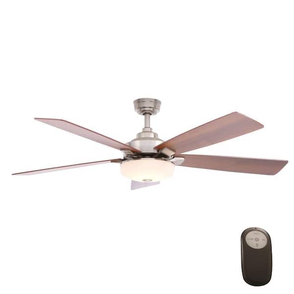 Home Decorators Collection Cameron 54 in. Indoor Brushed Nickel Ceiling Fan with Light Kit and Remote Control