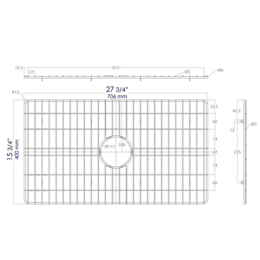 Stainless Steel Kitchen Sink Grid with Plastic Feet