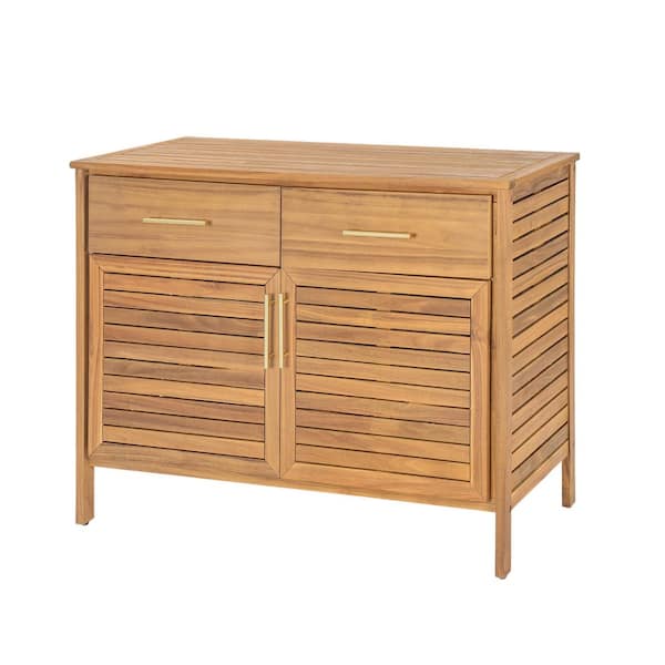 FUFU&GAGA 51 in. W x 24 in. D x 37 in. H Brown Cedar Wood Outdoor